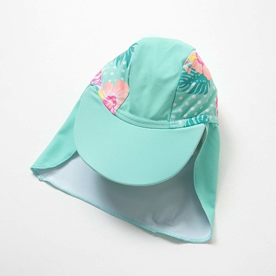 바느질된 두 배는 모자를 가진 아기 Lycra 수영복 꽃 Tankini를 이어 맞춥니다 협력 업체